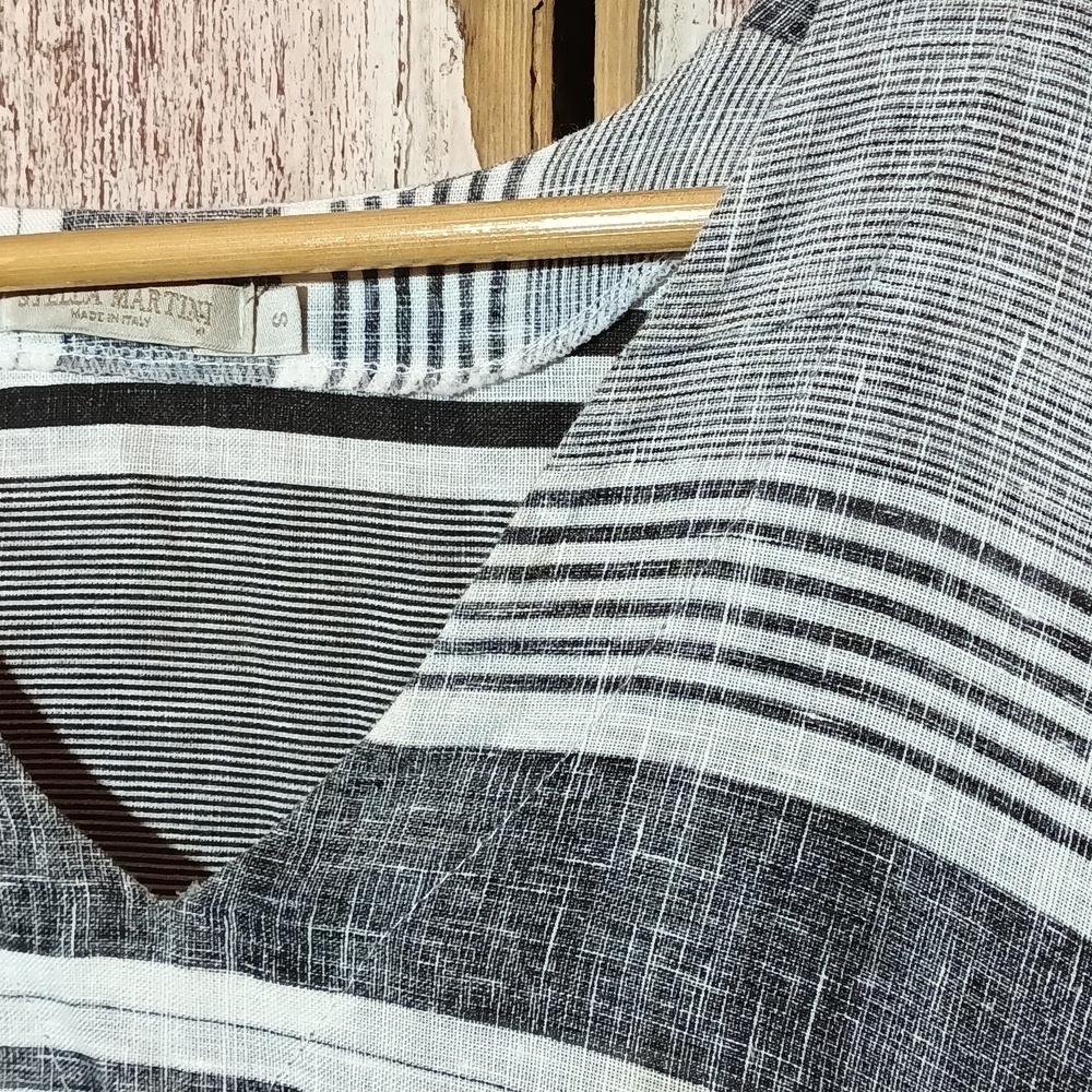 Italy Linen Stella Martini tunic lagen look resort wear quiet luxury S - Picture 3 of 11